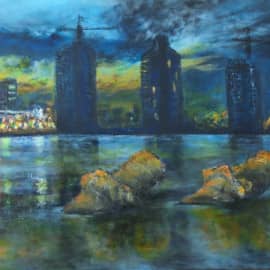 Урбанизация реки_холст_акрил_40х60см_Кожевников_2018 в