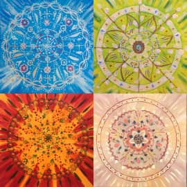 Времена года, 4 картины 25х25см