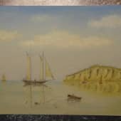 Fishing Boat on Coast of Grand Manan - Пастельная версия картины Чарльза Генри Гиффорда