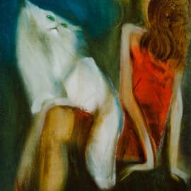 Котик с девочкой