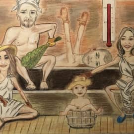 Шарж дружеский «В бане»