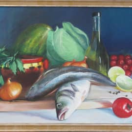 Натюрморт с рыбой.