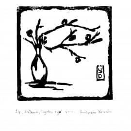 Эстамп икебана Sogetsu-ryu размер 12 х 12