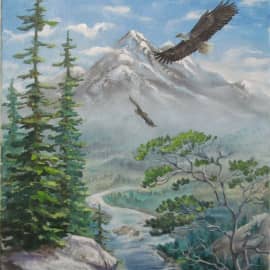 Горный пейзаж 30х40 Х.М