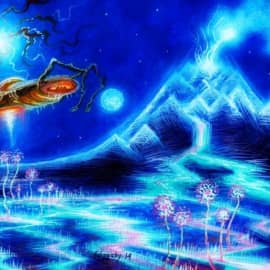 Светящаяся планета.