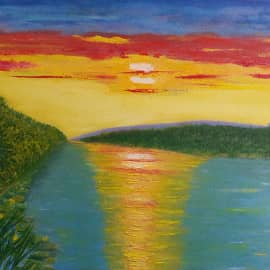 Закат на реке