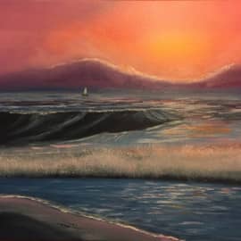 Закат и океан