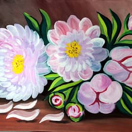 Ваза с пионами