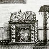 Чеширский кот на камине