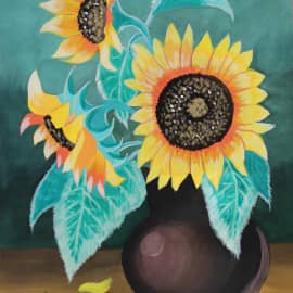 Ваза с подсолнухами