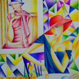 Две шляпки в музейном кафе.