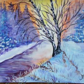 Вечерний зимний пейзаж.