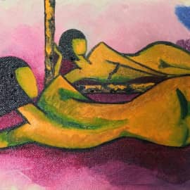 Клеопатра, лежащая перед зеркалом