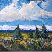 пейзаж с кипарисами