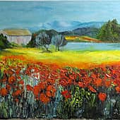 Пейзаж с маками