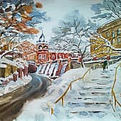 Каменный мост. Снегопад прошёл.