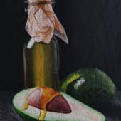 Авокадо с баночкой масла