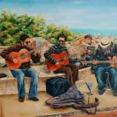 Музыканты в парке Гуэль