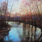 Всё затихло. Только журчанье воды. Вечер ранней весны.