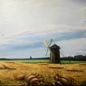 Мельница в поле