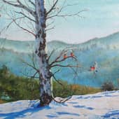 Зимнее солнце в горах.