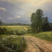 Среди полей.