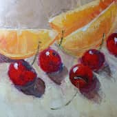 Натюрморт с апельсинами и вишнями