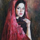 Девушка в красном платке