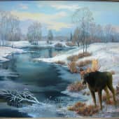 ЛОСЬ У РЕКИ