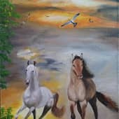 Лошади перед грозой