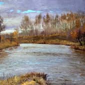 "В небе и стылой воде        Бирюза и  сапфиры...    Поздняя осень."