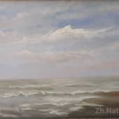 Серебристо-оливковое  #Азовскоеморе.  морской пейзаж  Н.Журавлёвой