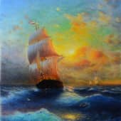 А. Кон. "Парусник на закате".