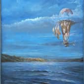 Примусолёт на воздушном шаре. Картина ZhNataly