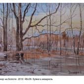 Вечер на болоте  2010  48х36  бумага акварель