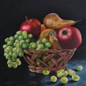 Натюрморт фрукты в корзине