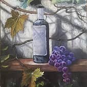 Вино и гроздь винограда