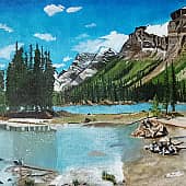 Горы. Сосны.