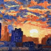 Закат над городом