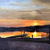 Закат на озере