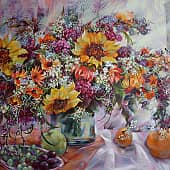 Натюрморт с апельсином.