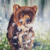 медвежонок и цветы