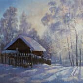 На свежем снегу  Яркие блики и синие тени.   Снова зима.