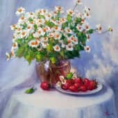 Ромашки и клубника