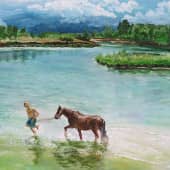 Купание коня.