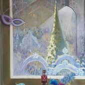 Картина ЗИМНИЙ ВЕЧЕР, картина пейзаж.