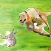 Охота на зайца с борзыми.