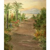 Дорога приморского сада 2008 36х48 бумага акварель