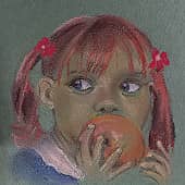 Девочка с яблоком