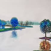 "Туман на реке. Нидерланды."